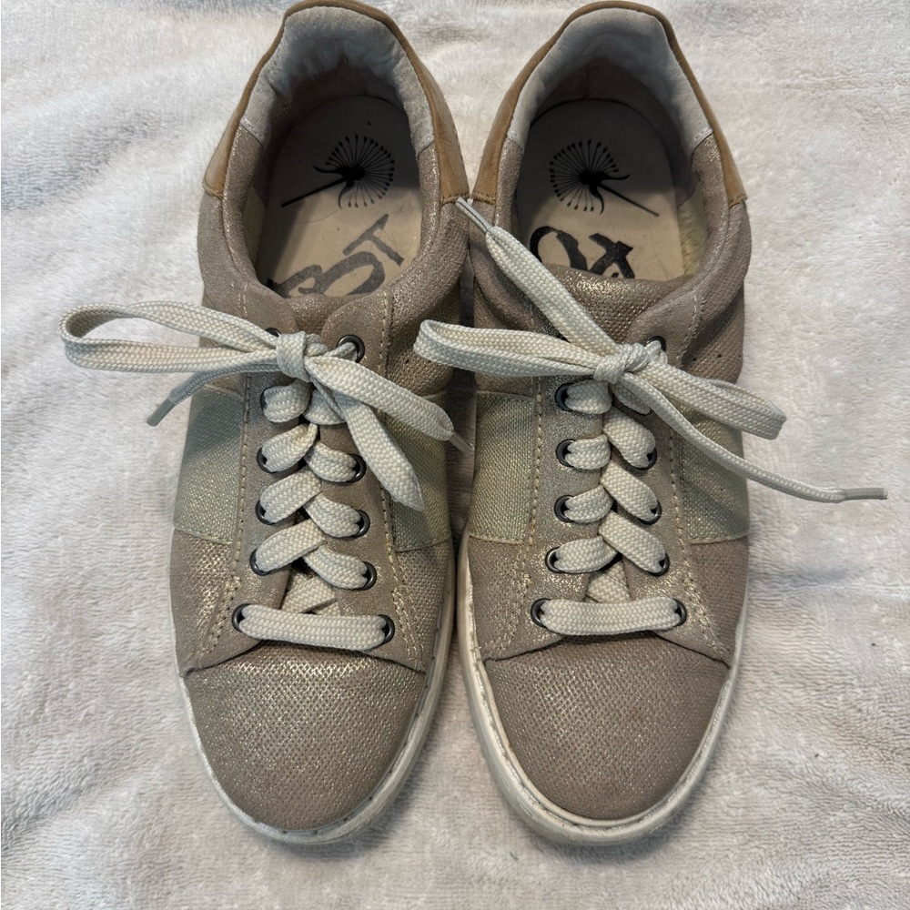 OTBT Pewter and Gold Metallic Casual Sneakers